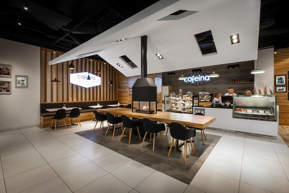 Wnętrze kawiarni Cafeina projektu mode:lina architekci